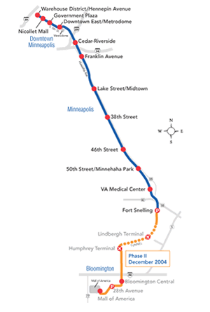 Map of LRT line