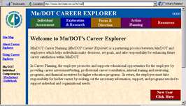 Screen grab of Career Explorer Web site