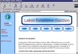 Labor relations Web site