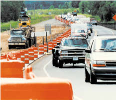 Work zone safety--cars on the freeway