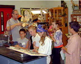Camp Mn/DOT kids in the Materials shop