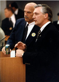 2 men at podium