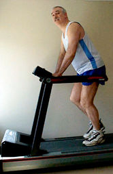 Man using treadmill