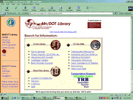 Graphic of Mn/DOT Library Web site