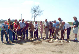 Group of people at groundbreaking ceremony