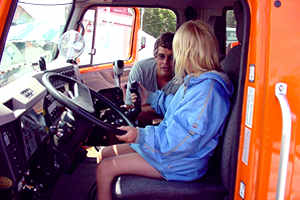  Mn/DOT worker, girl in truck
