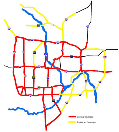 Map of Twin Cities freeways