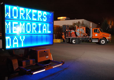 Workers Memorial Day sign