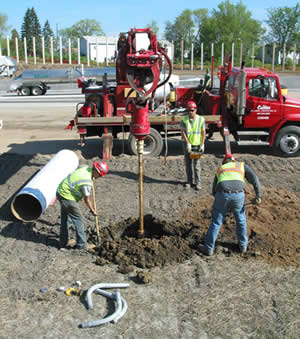 Digging holes for light poles