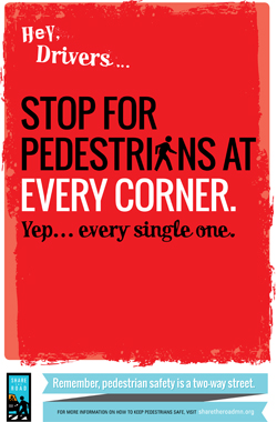 Graphic of pedestrian safety campaign.