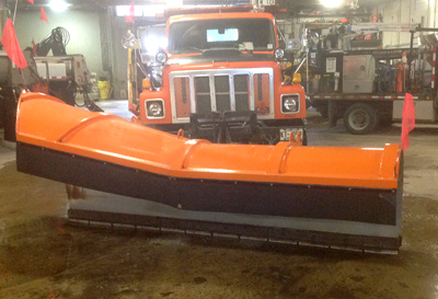 Photo of a snowplow with new experimental plow.