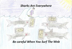 Photo of a poster designed for Kids Safe Online Poster Contest.