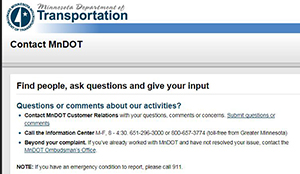 Screen capture of the Customer Response Management webpage.