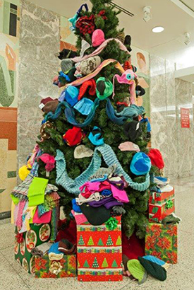 Photo of Central Office Christmas tree.