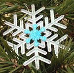 Photo of a snowflake ornament.