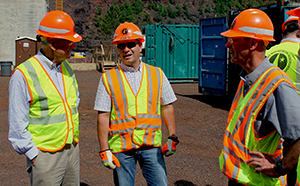 Photo of Dick Nolan, Pat Huston and Duane Hill at Hwy 53 Bridge construction in Virginia.