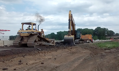 Photo of construction on Interstate 694.