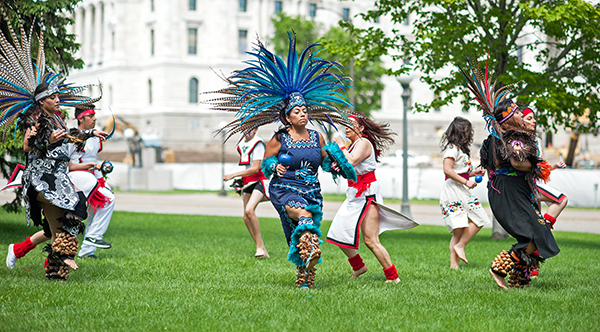 Photo of Indian dancers at IERG Open House.
