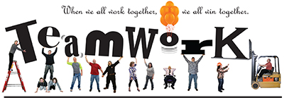 Graphic created by Beth Petrowske representing teamwork.