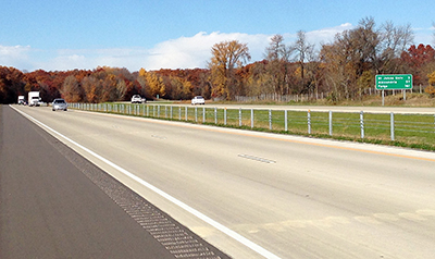 Photo of I-94 construction project between St. Cloud and Collegeville.